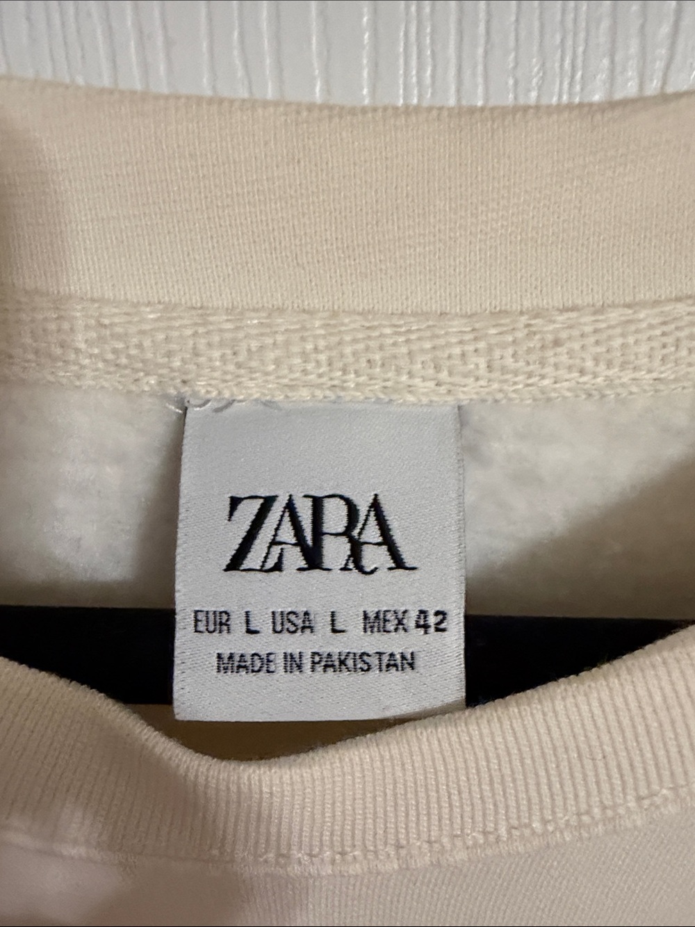 Zara Embroidered Mallard Duck Crewneck Sweatshirt Cream Off-White Size Large - Picture 2 of 4